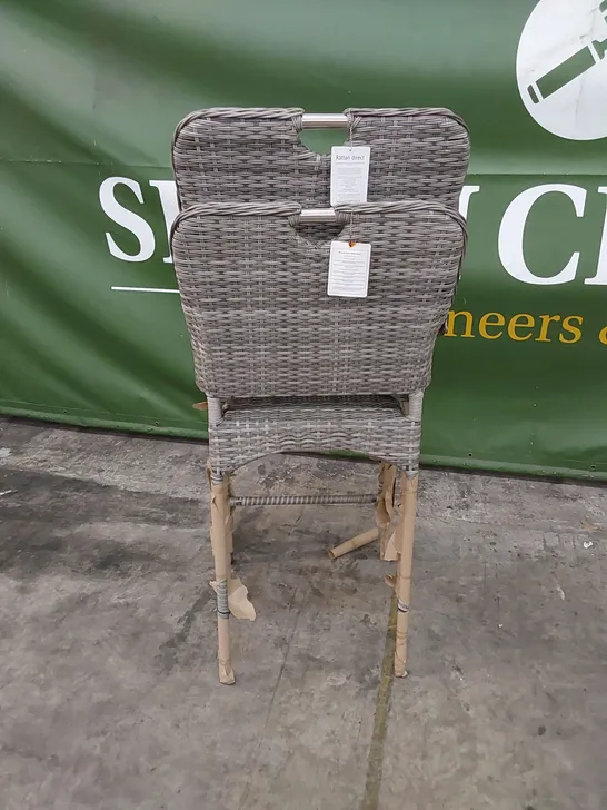 PAIR OF PORTO PATIO BAR STOOLS IN GREY