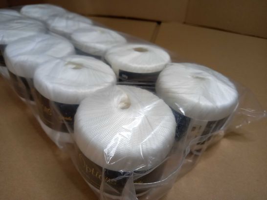 LOT OF APPROX 10 ELITE OPTIONS WHITE RIBBON ROLLS