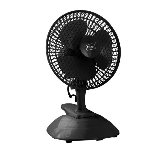 BOXED NEO MINI CLIP BASE MOUNT DESK FAN - BLACK 