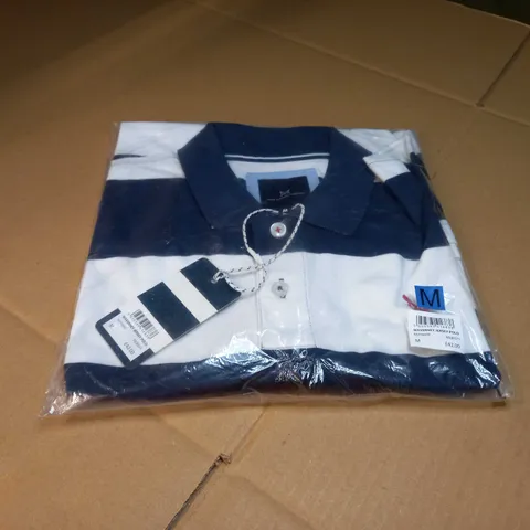 PACKAGED CREW CLOTHING COMPANY NAVY/WHITE JERSEY POLO - MEDIUM