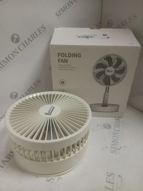 BOXED EXTENDABLE FOLDING FAN - IN WHITE