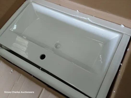 BOXED CERAMIC WALL HUNG COUNTER TOP BASIN 750 × 420 × 145mm