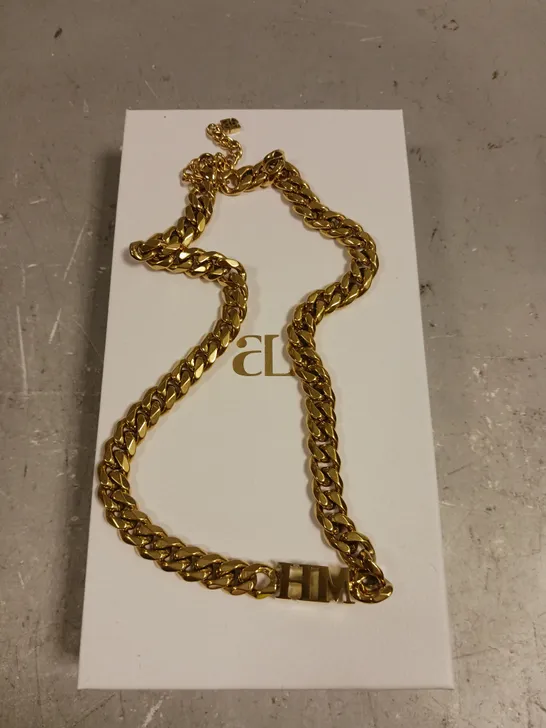 ABBOTT LYON PERSONALISED 'HM' CHAIN LINK NECKLACE 