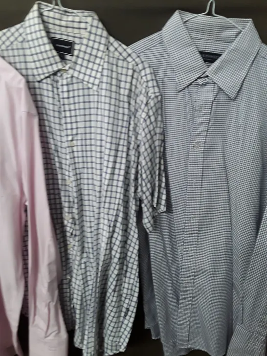 LOT OF 4 ASSORTED MEN'S LONG SLEEVE SHIRTS TO INCLUDE ROCKPORT AND CHARLES TYRWHITT IN VARIOUS SIZES 