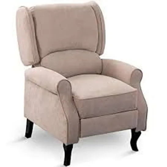 BOXED EATON BEIGE FABRIC HERRINGBONE PUSHBACK RECLINING EASY CHAIR (1 BOX) RRP £379.99