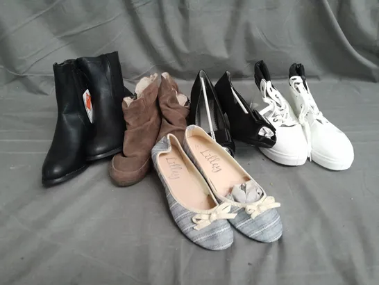 APPROXIMATELY 10 PAIRS OF ASSORTED WOMEN SHOES IN VARIOUS STYLES AND SIZES 