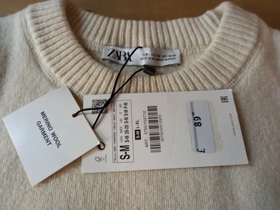 ZARA MERINO WOOL GARMENT IN CREAM - S/M