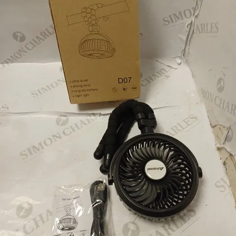 BOXED AMACOOL BATTERY HANGING FAN WITH USB CABLE AND MANUAL