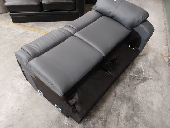 DESIGNER GREY LEATHER MANUAL RECLINING 2 SEATER BASE SECTION