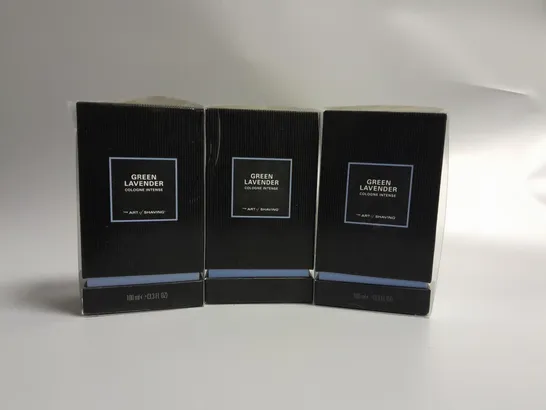 3 BOXED THE ART OF SHAVING GREEN LAVENDER COLOGNE INTENSE 100ML 