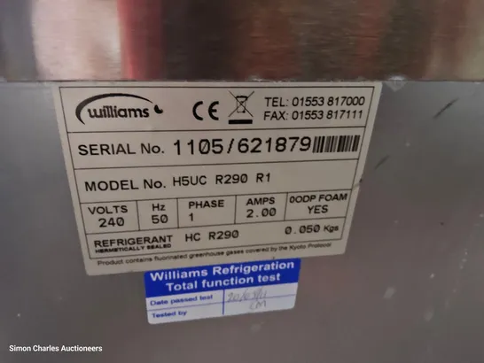 WILLIAMS UNDER COUNTER FRIDGE H5UC R290 R1