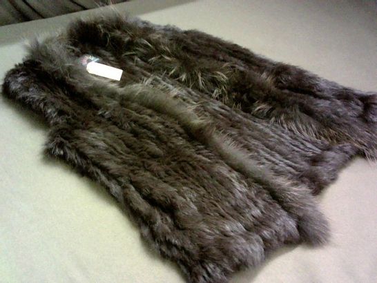 COLOURS OF SUNSHINE BROWN FAUX FUR GILET - 10