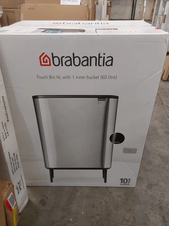 BOXED BRABANTIA BO HI 60 LITRE TOUCH BIN - MATT BLACK 