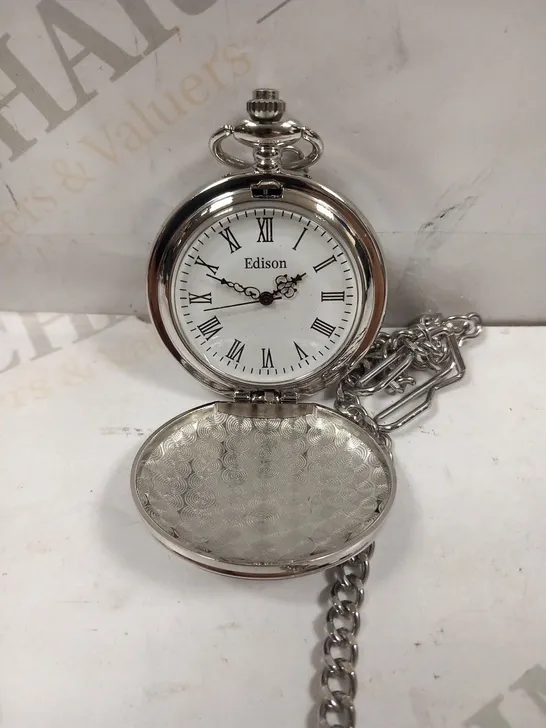 MENS EDISON POCKET WATCH WITH CHAIN 