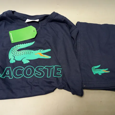 LACOSTE T-SHIRT AND SHORTS JOGGING SET IN NAVY - MEDIUM