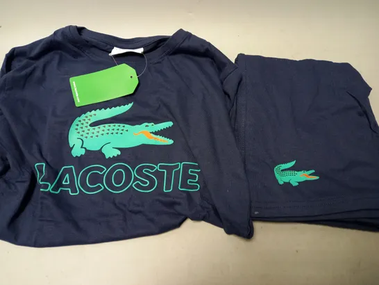 LACOSTE T-SHIRT AND SHORTS JOGGING SET IN NAVY - MEDIUM