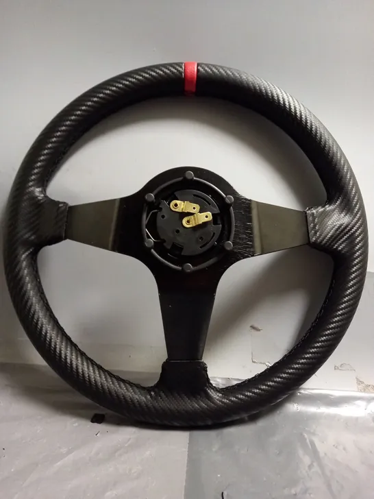 UNIVERSAL 14" 350MM CAR RACING STEERING WHEEL ALUMINIUM ALLOY 6 BOLT PVC 