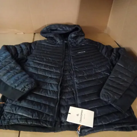 CRAGHOPPERS BLACK EXPOLITE HOODED JACKET - SIZE M