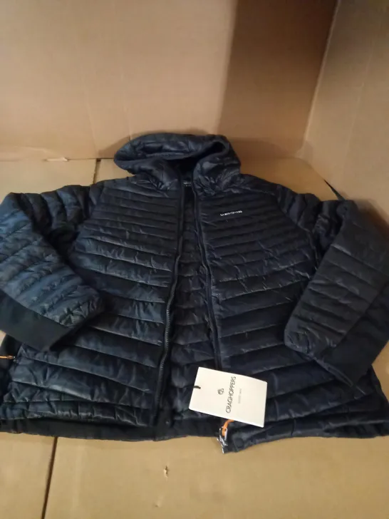 CRAGHOPPERS BLACK EXPOLITE HOODED JACKET - SIZE M