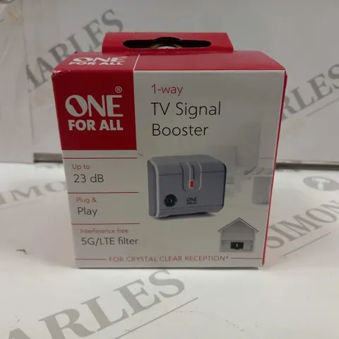 BOXED ONE FOR ALL 1-WAY TV SIGNAL BOOSTER