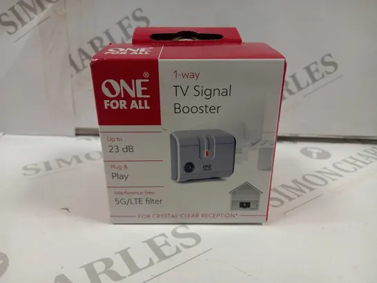 BOXED ONE FOR ALL 1-WAY TV SIGNAL BOOSTER