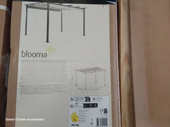 BOXED BLOOMA MOSES 4 × 3M METAL FRAMED FABRIC ROOF GAZEBO 