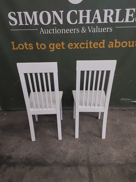 SET OF 2 OXFORD WHITE DINING CHAIRS 