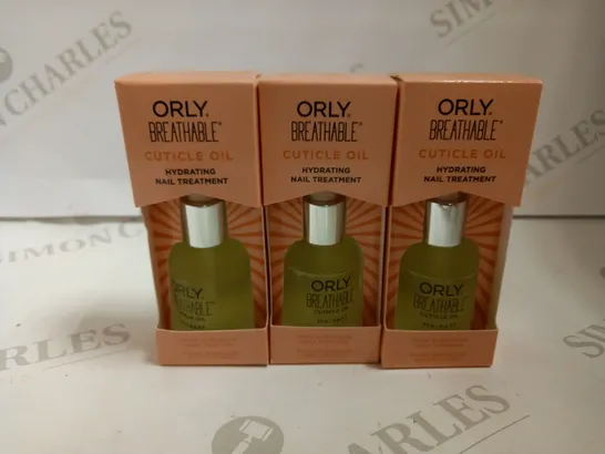 LOT OF 3 ORLY BREATHABLE® CUTICLE OIL 18ML