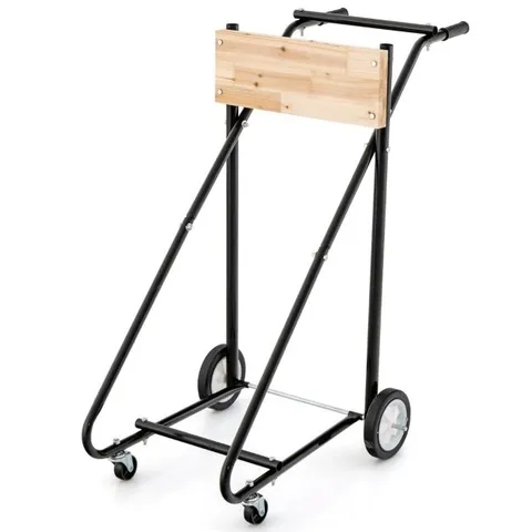 BOXED COSTWAY OUTBOARD MOTOR STAND ON WHEELS WITH 150 KG LOAD CAPACITY ROBUST ENGINE TRANSPORT TROLLEY (1 BOX)