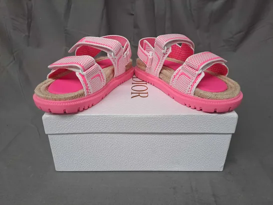 BOXED PAIR OF DIOR OPEN TOE SANDALS IN PINK EU SIZE 37