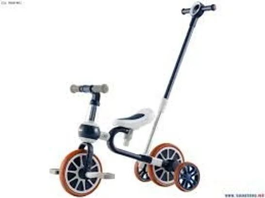 BOXED COSTWAY 4 IN 1 KIDS TRICYCLES WITH PUSH HANDLE & TRAINING WHEELS BABY BALANCE BIKE - NAVY