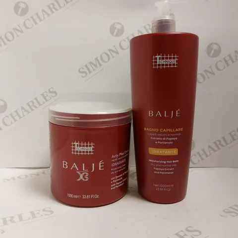 BOX OF 2 TECHNIQUE BALJE ITEMS TO INCLUDE MOISTURISING HAIR CREAM AND MOISTURISING HAIR BATH - 1L