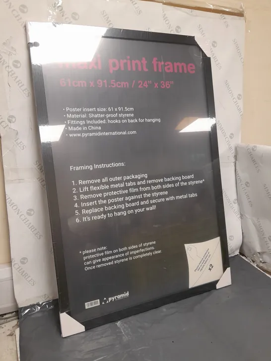 3 MAXI PRINT FRAMES (61x91.5cm) - COLLECTION ONLY