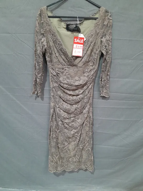 OLVIS TAUPE LACE SLEEVED DRESS - 1