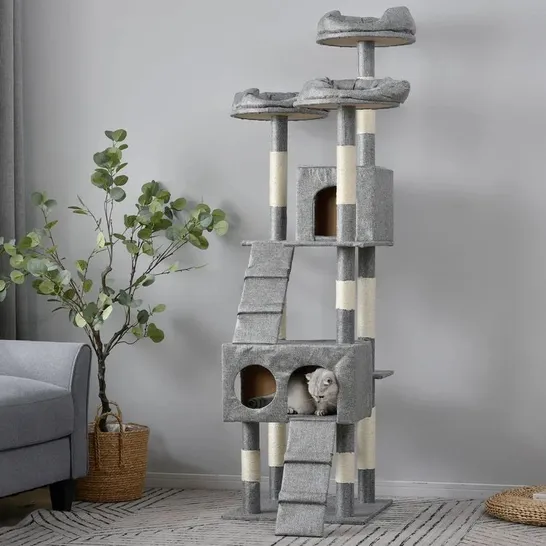 BOXED 175 CM ISSLEIB CAT TREE IN LIGHT GREY 