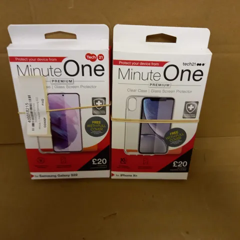 BOX OF APPROXIMATELY 30 ASSORTED TECH 21 MINUTE ONE PHONE CASES IN VARIOUS TYPES