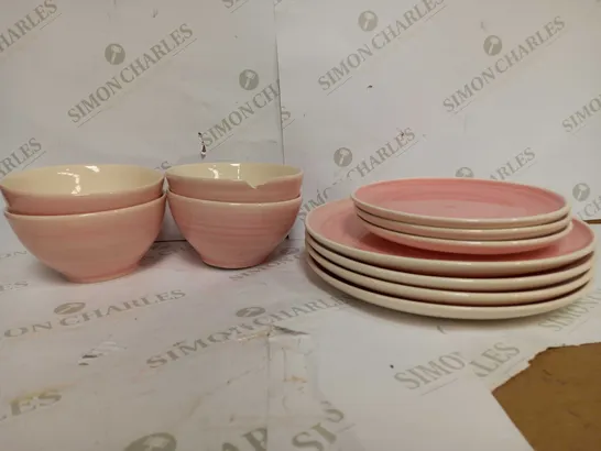 HARMONY SPINWASH PINK APPROX 12 PIECE DINNER SET  RRP £48