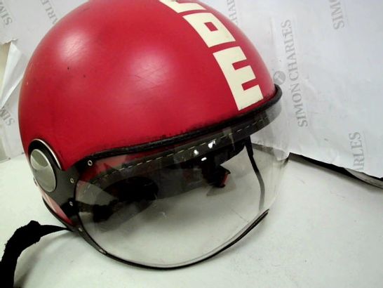 MOMO DESIGN RED HELMET WITH VISOR - SIZE NOT SPECIFIED