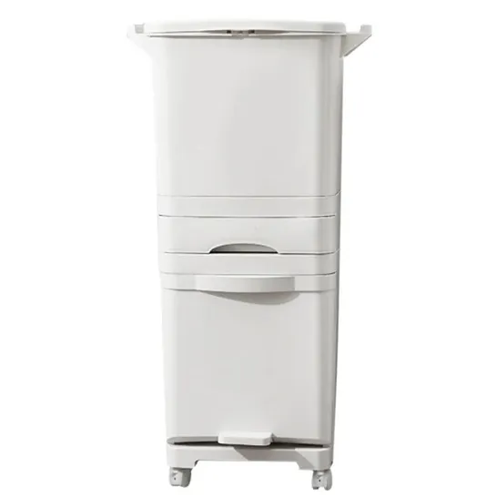 BOXED EDELEN 42L STEP ON CURBSIDE TRASH AND RECYCLING BIN