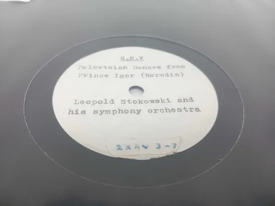 VERY RARE HMV DEMOSTRATION VINYL RECORD. LEOPOLD STOKOWSKI.