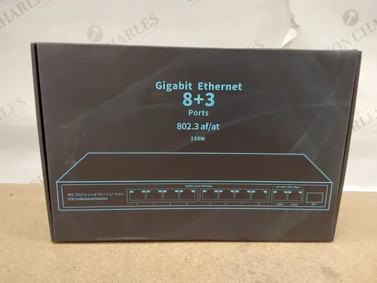 BRAND NEW BOXED GIGABIT ETHERNET 8+3 PORTS 150W POE SWITCH (1 BOX)