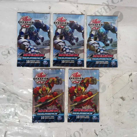 LOT OF 5 ASSORTED SPIN MASTER BAKUGAN TRADING CARD BOOSTER PACKS