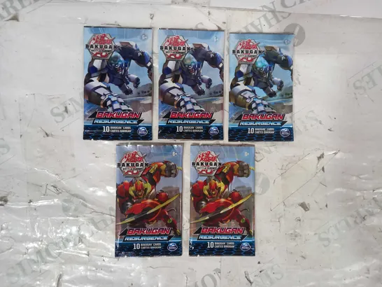 LOT OF 5 ASSORTED SPIN MASTER BAKUGAN TRADING CARD BOOSTER PACKS