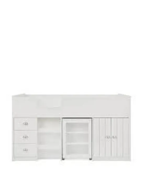 BOXED GRADE 1 ATLANTA MID SLEEPER BED WITH STORAGE IN WHITE 