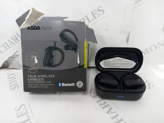 BLUETOOTH TRUE WIRELESS OVER-EAR EARBUDS WITH CHARGING CASE