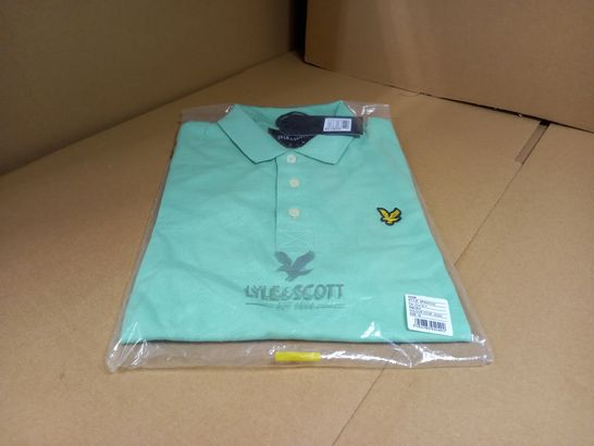 PACKAGED LYLE&SCOT MINT/LOGO POLO SHIRT - MEDIUM