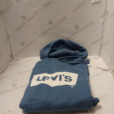 LEVI'S BLUE HOODED TOP (HOODIE) SIZE L