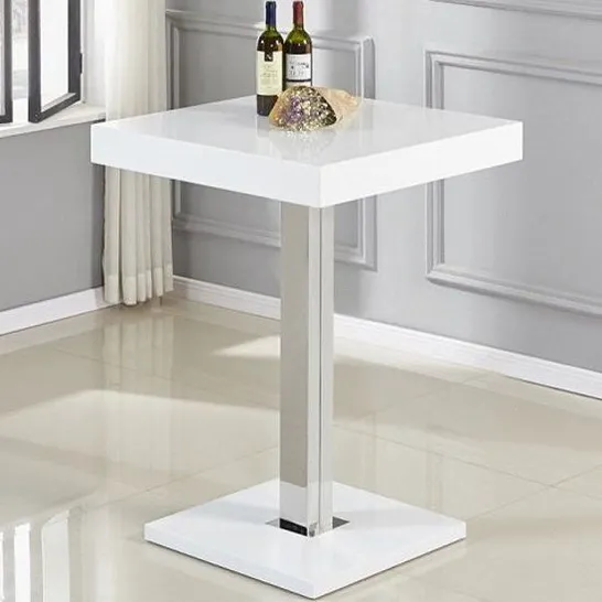 BOXED FIF TOPAZ WHITE HIGH GLOSS BAR TABLE - WHITE (INCOMPLETE, 1 BOX OF 2)