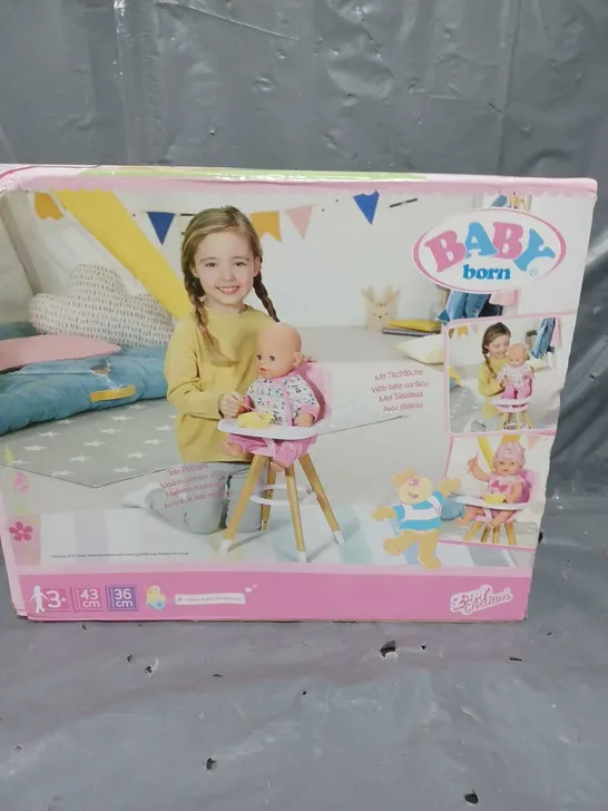 BOXED BABY BORN HIGH CHAIR  RRP £28.99