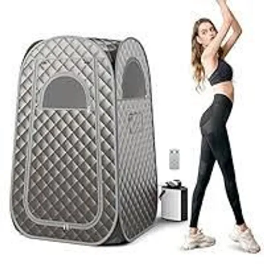 BOXED COSTWAY PORTABLE STEAM SAUNA FOR HOME WITH 3L STEAM GENERATOR - GREY